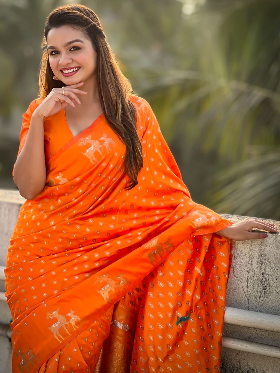 all about you Woven Design Zari Kanjeevaram Saree