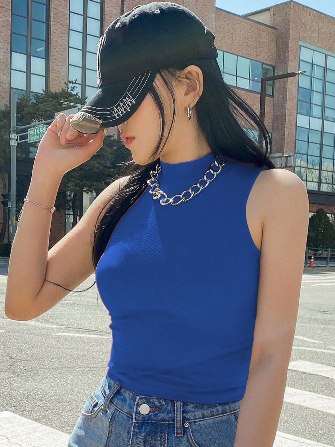 Stylecast X Kotty High Neck Sleeveless Top