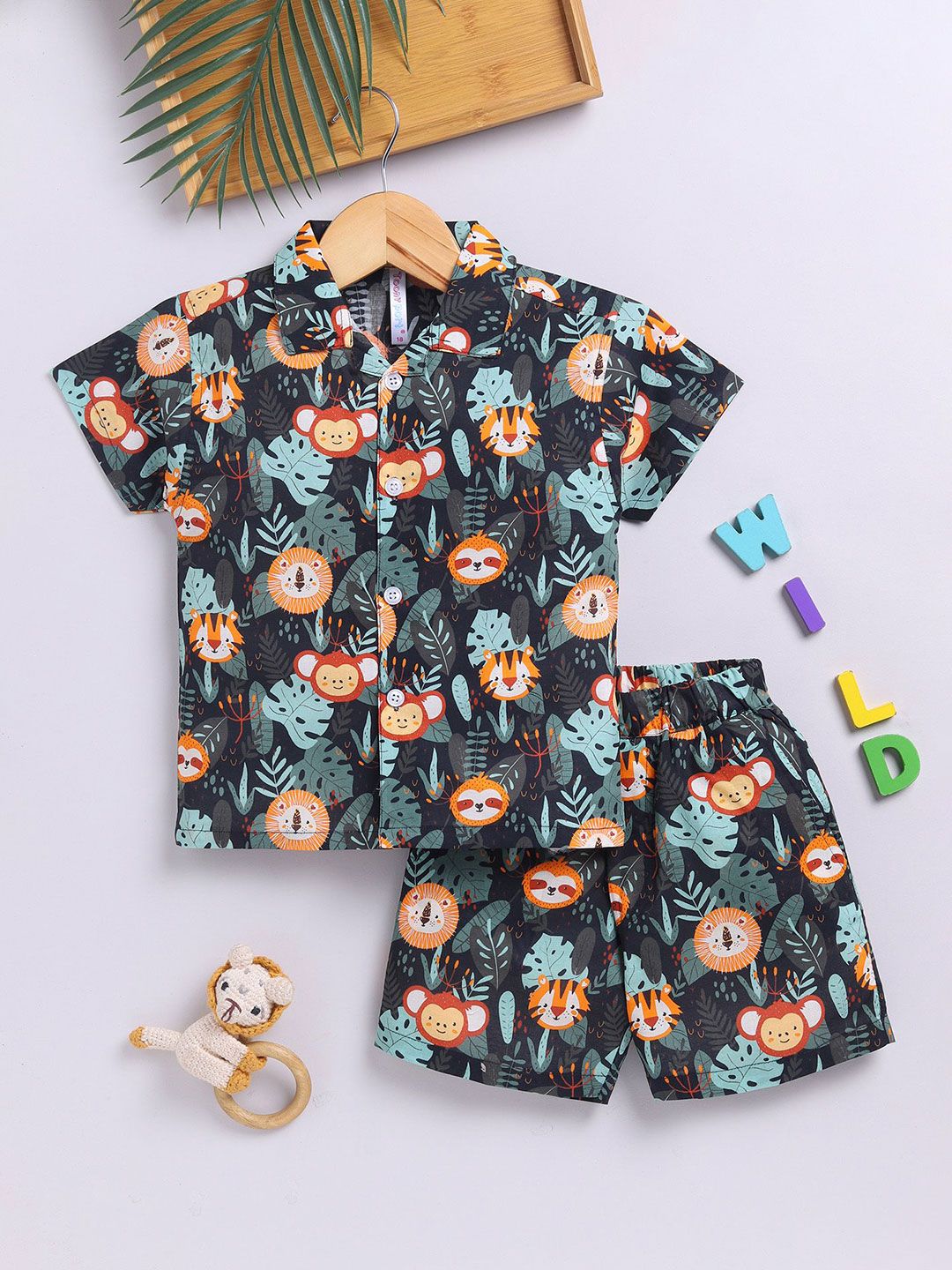 Buy Toonyport Boys Printed Pure Cotton Shirt With Shorts -  - Apparel for Boys
