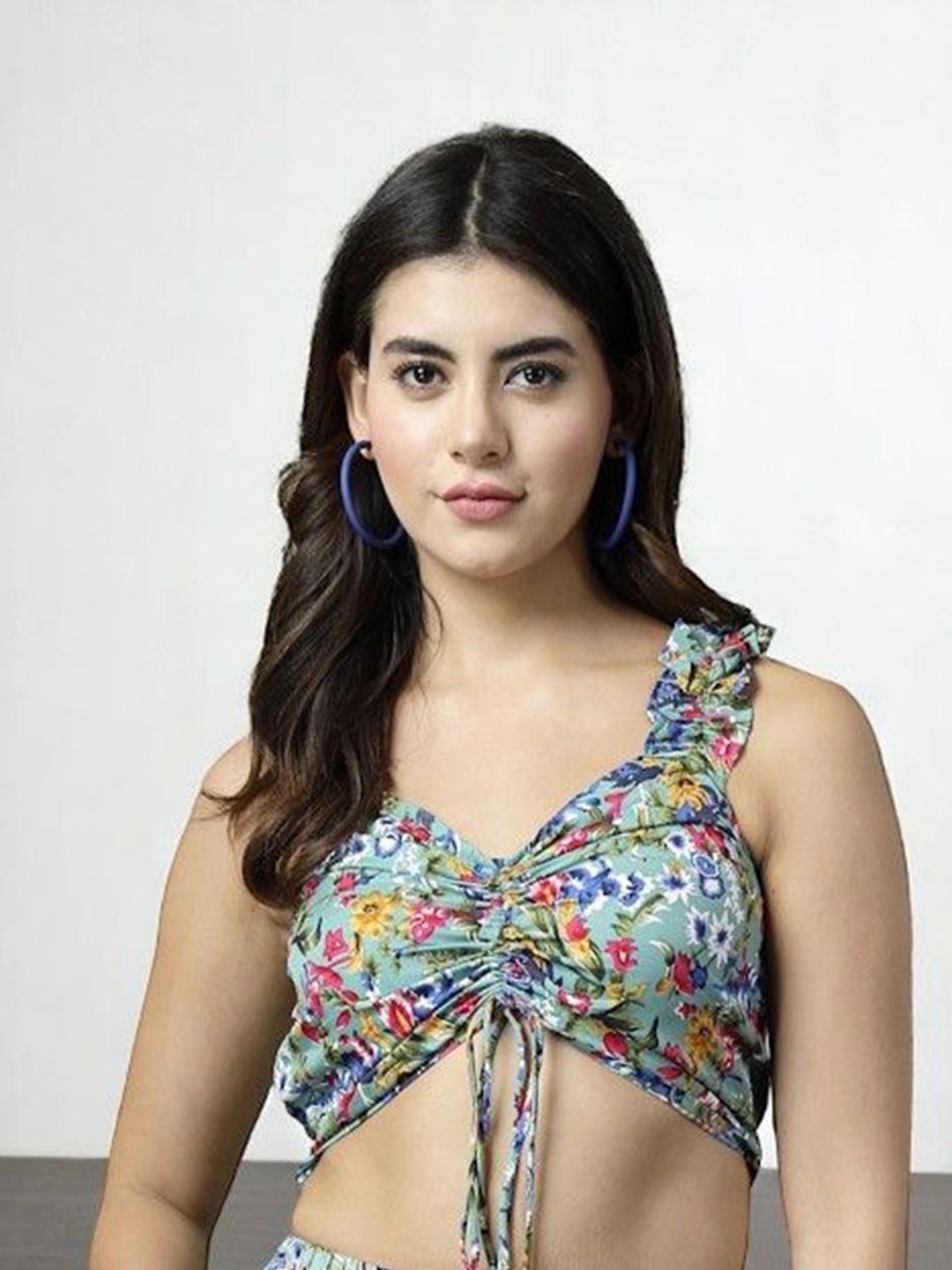 OOMPH! FACTOR Women Floral Printed Sweetheart Neck Bralette Crop Top