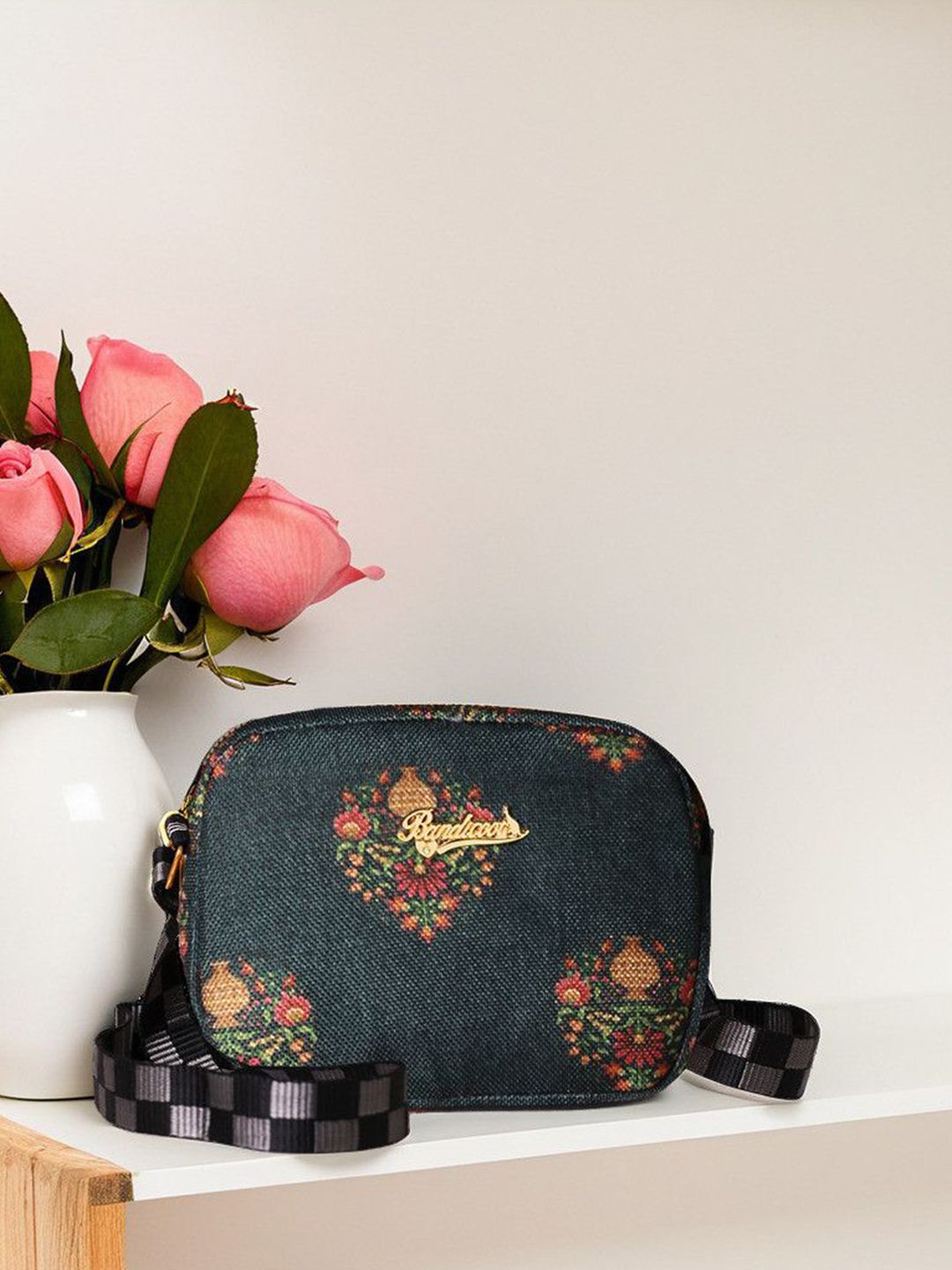 Buy BANDICOOT Luck Printed Webbing Strap Structured Sling Bag -  - Accessories for Women