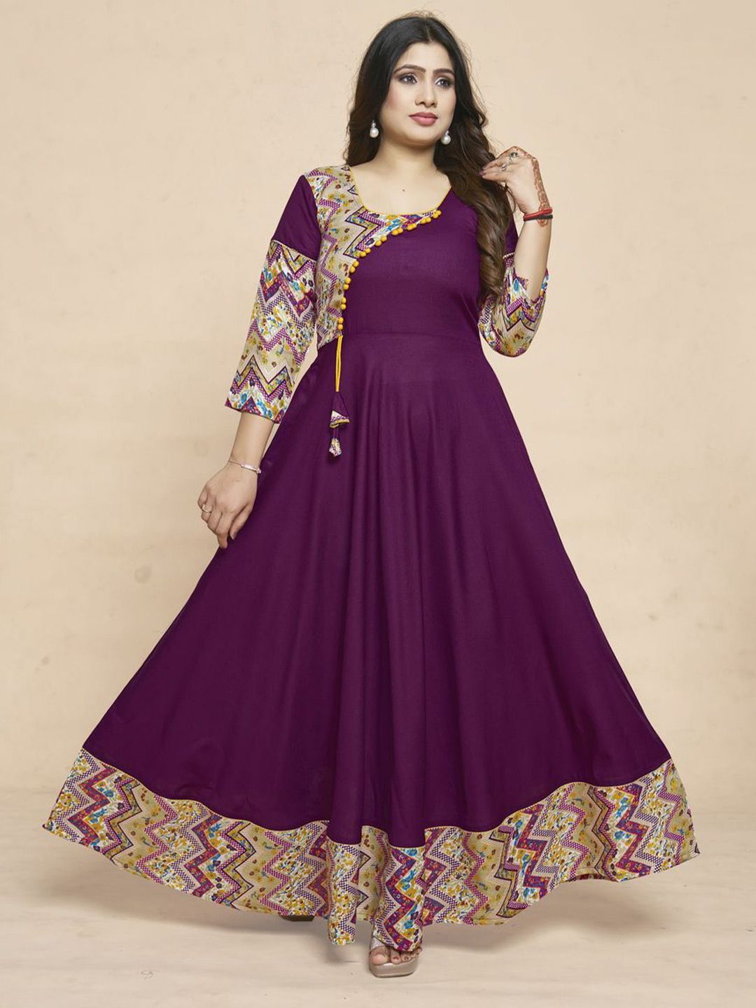MEESORRA Printed Anarkali Ethnic Dress