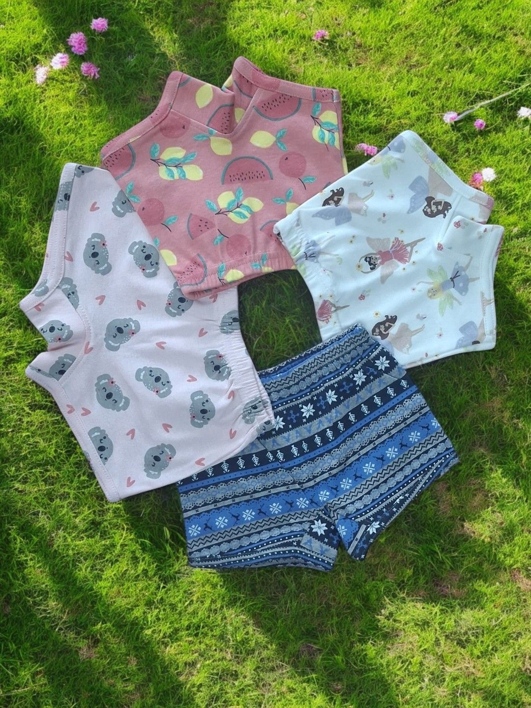 SEYBIL Girls Pack Of 4 Assorted Pure Cotton Boxer-Style Briefs SBGBRIEFP04