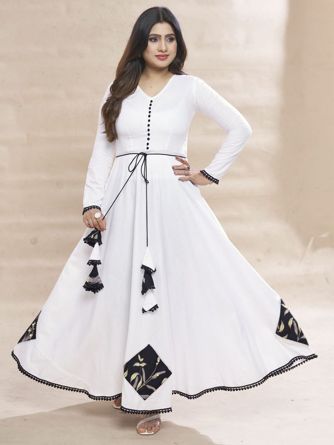 MEESORRA Printed Fit And Flare Ethnic Dresses