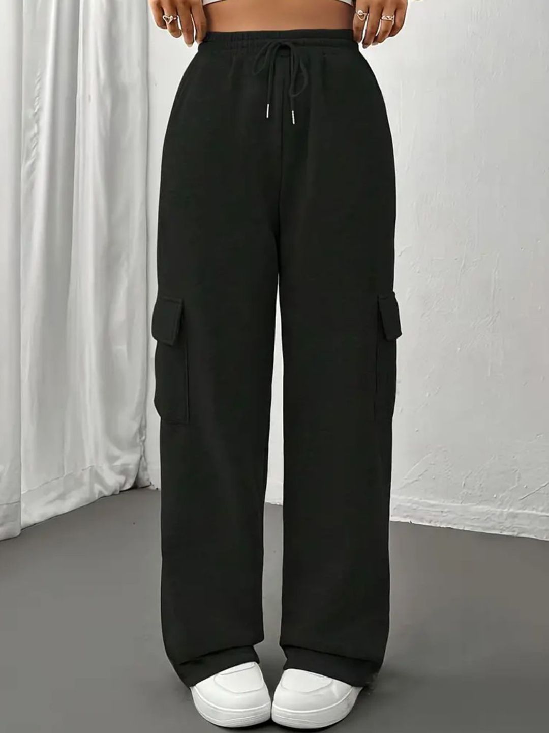 Povaxpo Women High-Rise Loose Fit Track Pants