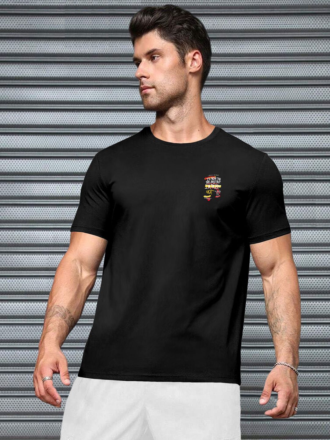 Triptee Men Typography Pure Cotton T-shirt