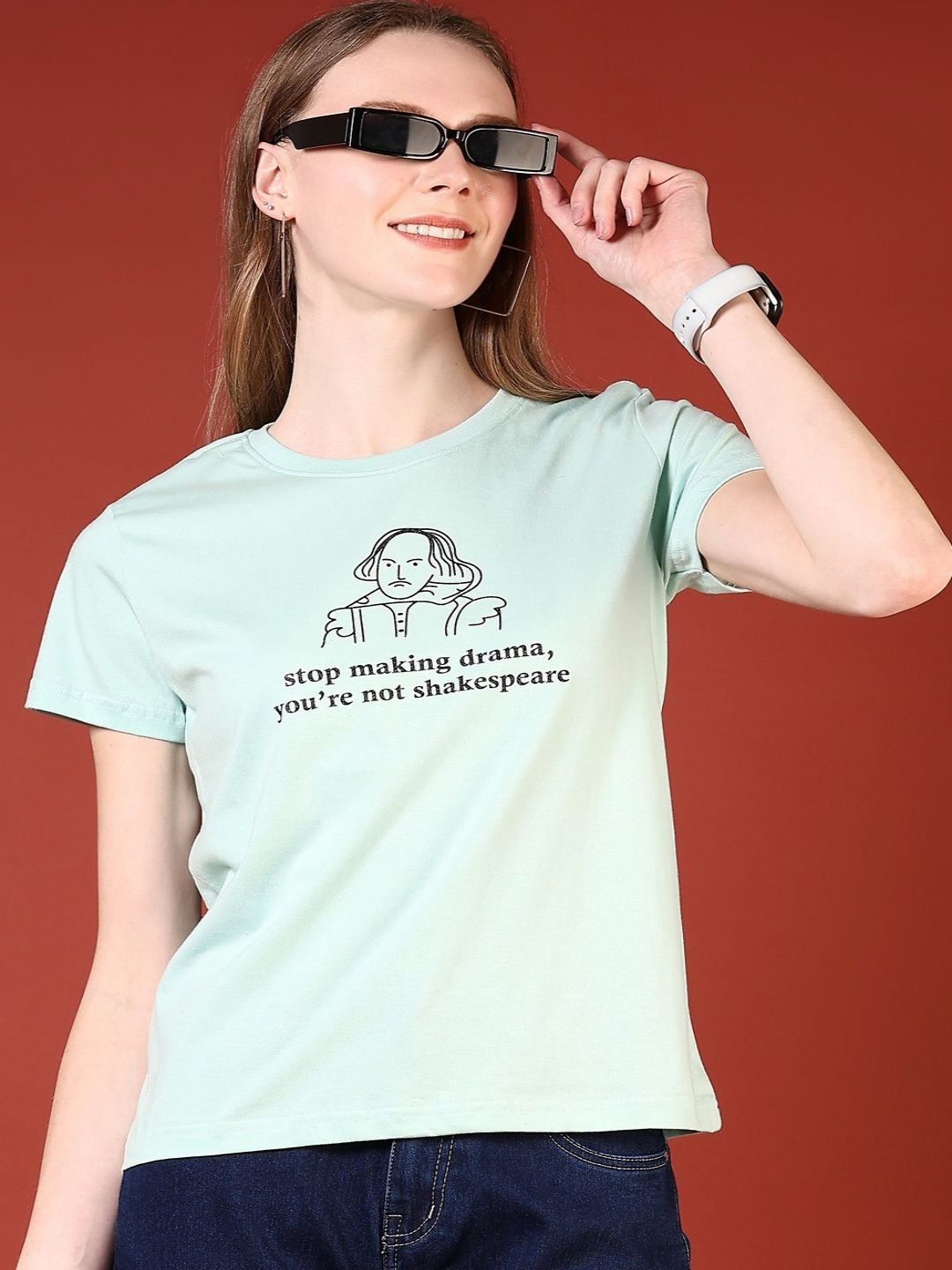 LIMEROAD Women Typography Printed Applique T-shirt