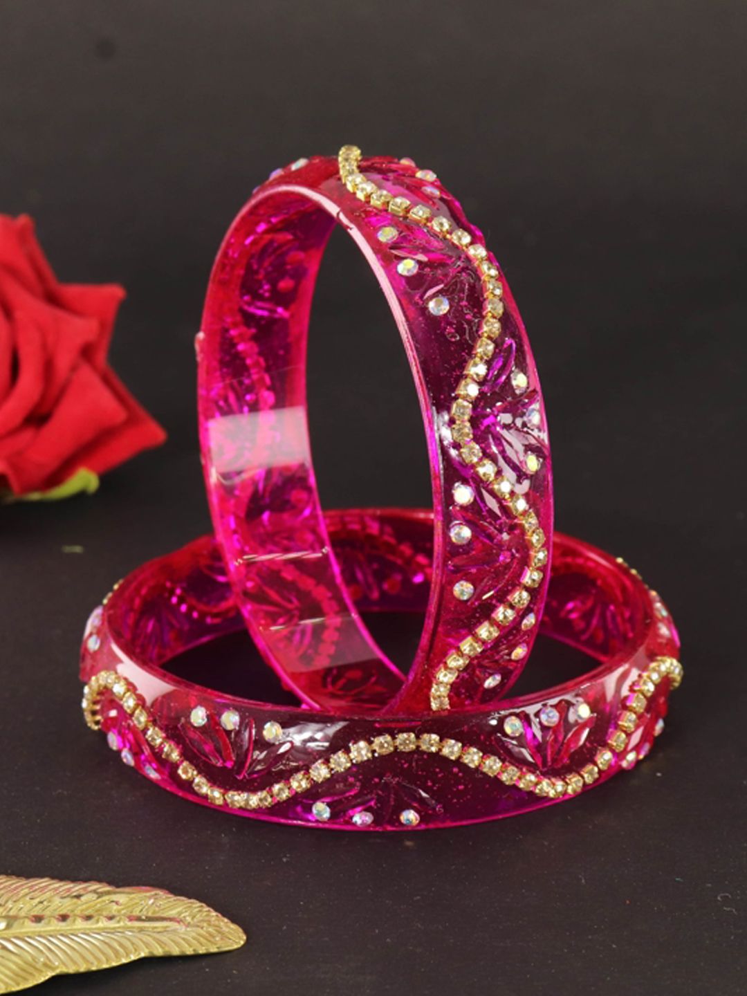 LAVAZZA Set Of 2 Crystal-Studded Bangles