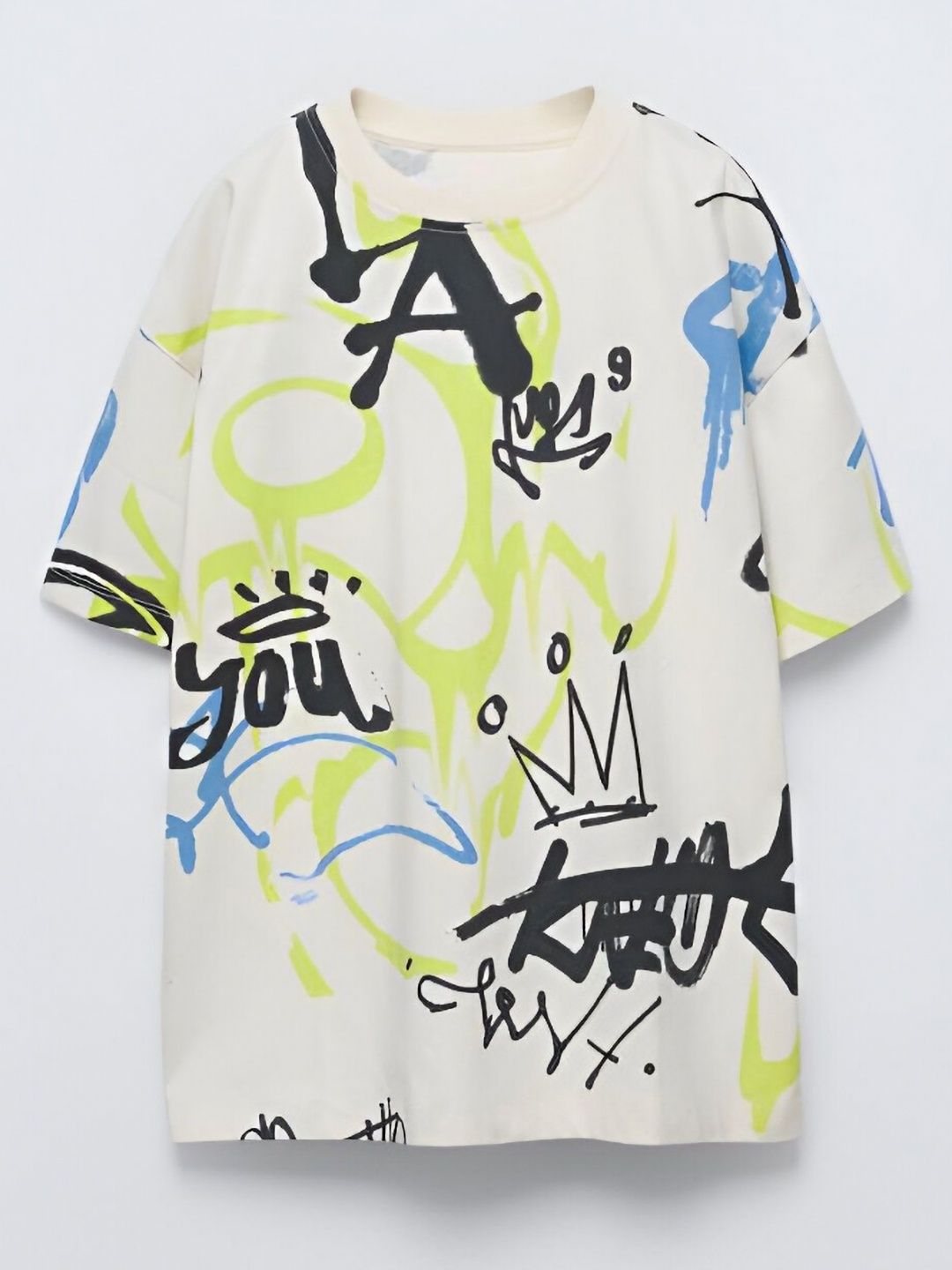 Googo Gaaga Boys Typography Round Neck Drop Shoulder Printed T-shirt