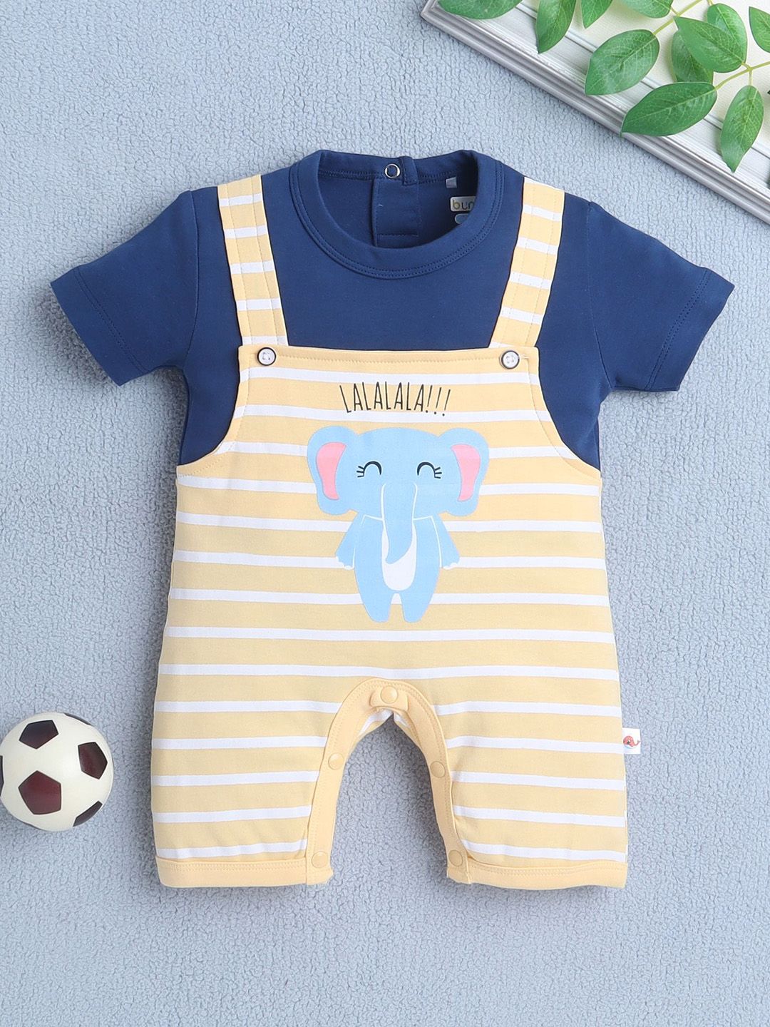 BUMZEE Infant Girls Striped Soft Cotton Rompers
