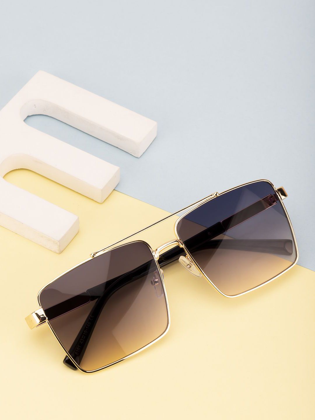 Provogue Unisex Square Sunglasses PRG-6191-C2-Brown Gradient
