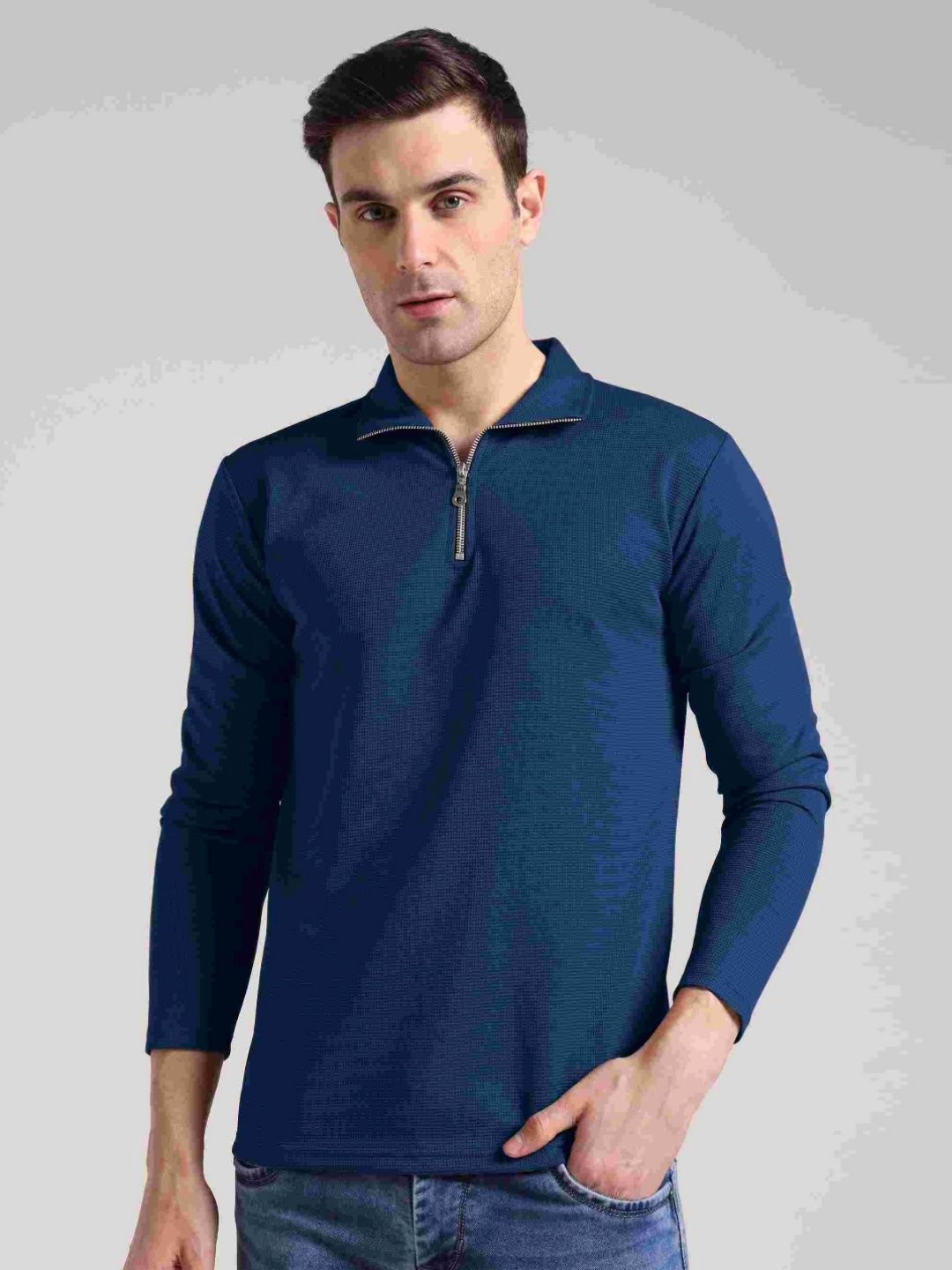 INDICLUB Men Polo Collar Pockets T-shirt
