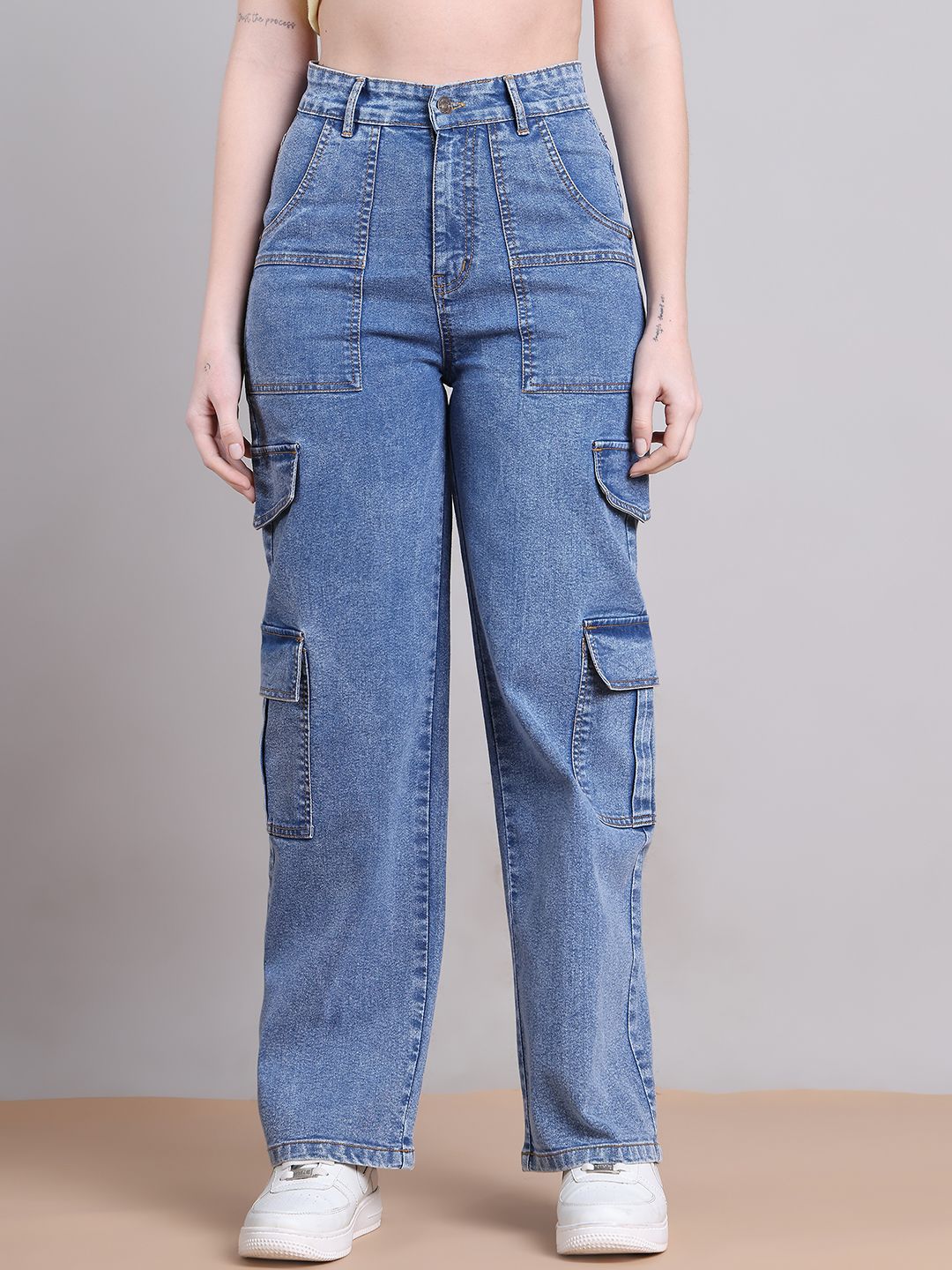 PUELLA Women Straight Fit High-Rise Light Fade Jeans