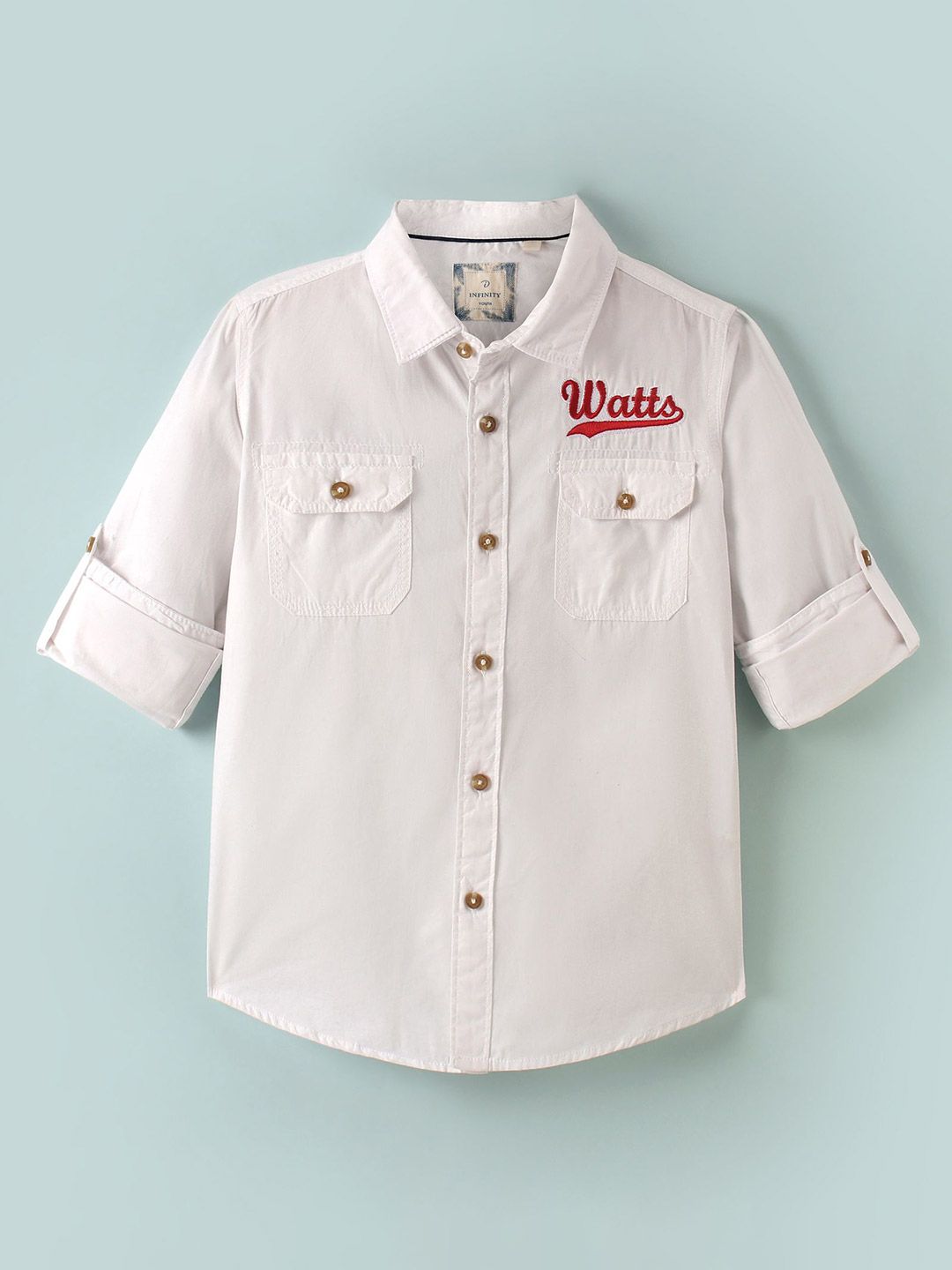 Infinity Boys Spread Collar Pure Cotton Shirt