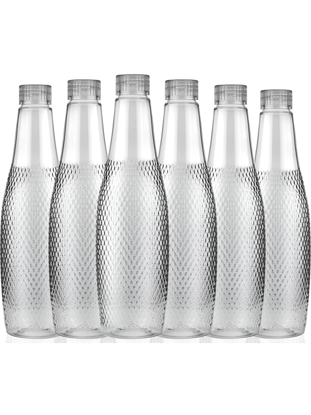 Aura Set of 6 Transparent Airtight Plastic Water Bottle 1000 ml