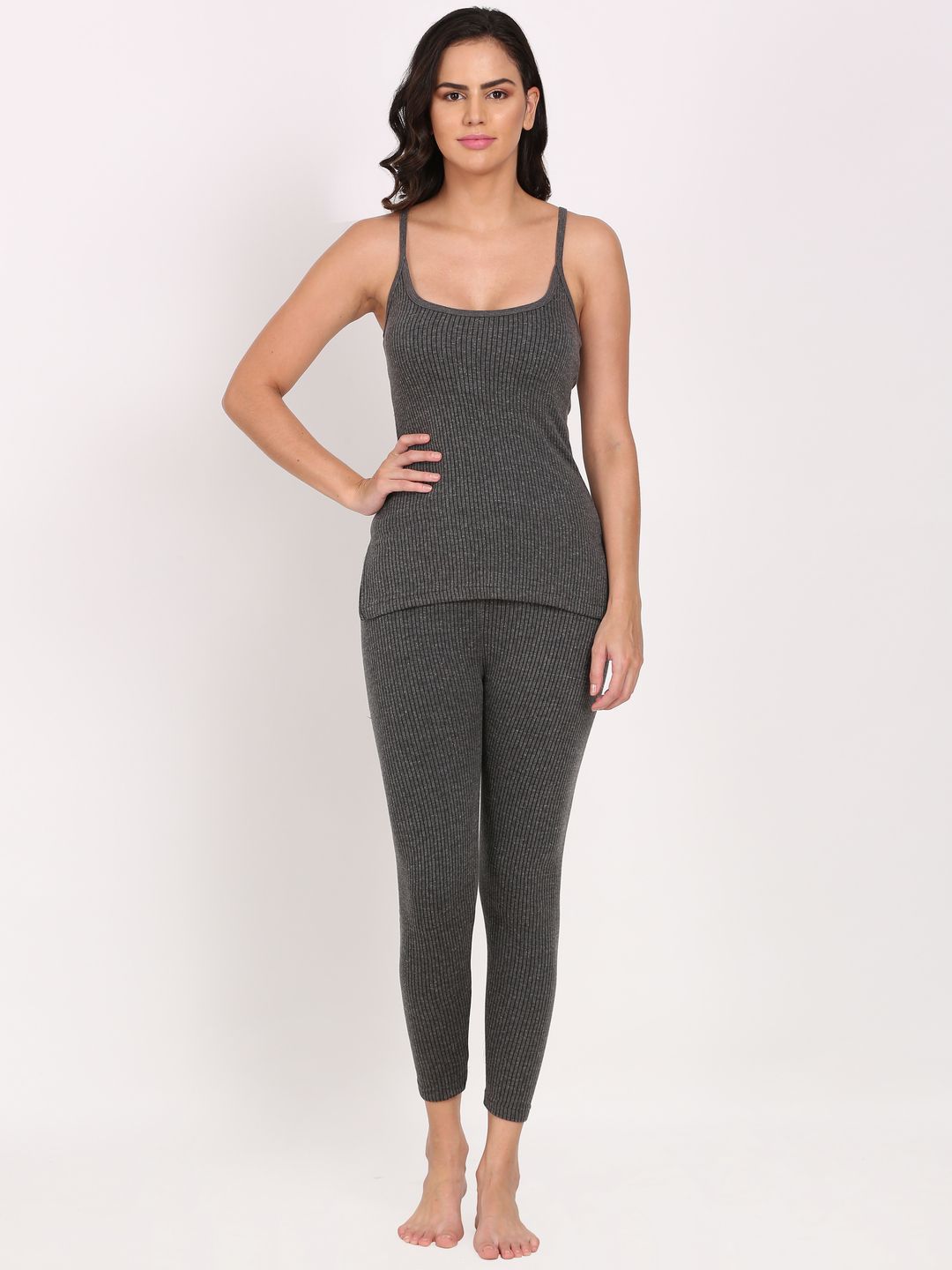 TOUCH WOOL Quilted Cotton Camisole Thermal Set