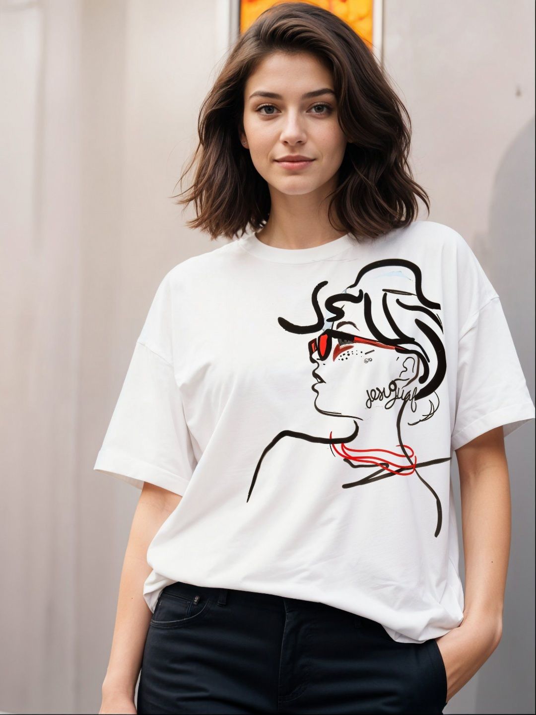 SMARTEES Women Printed Drop-Shoulder Cotton T-shirt