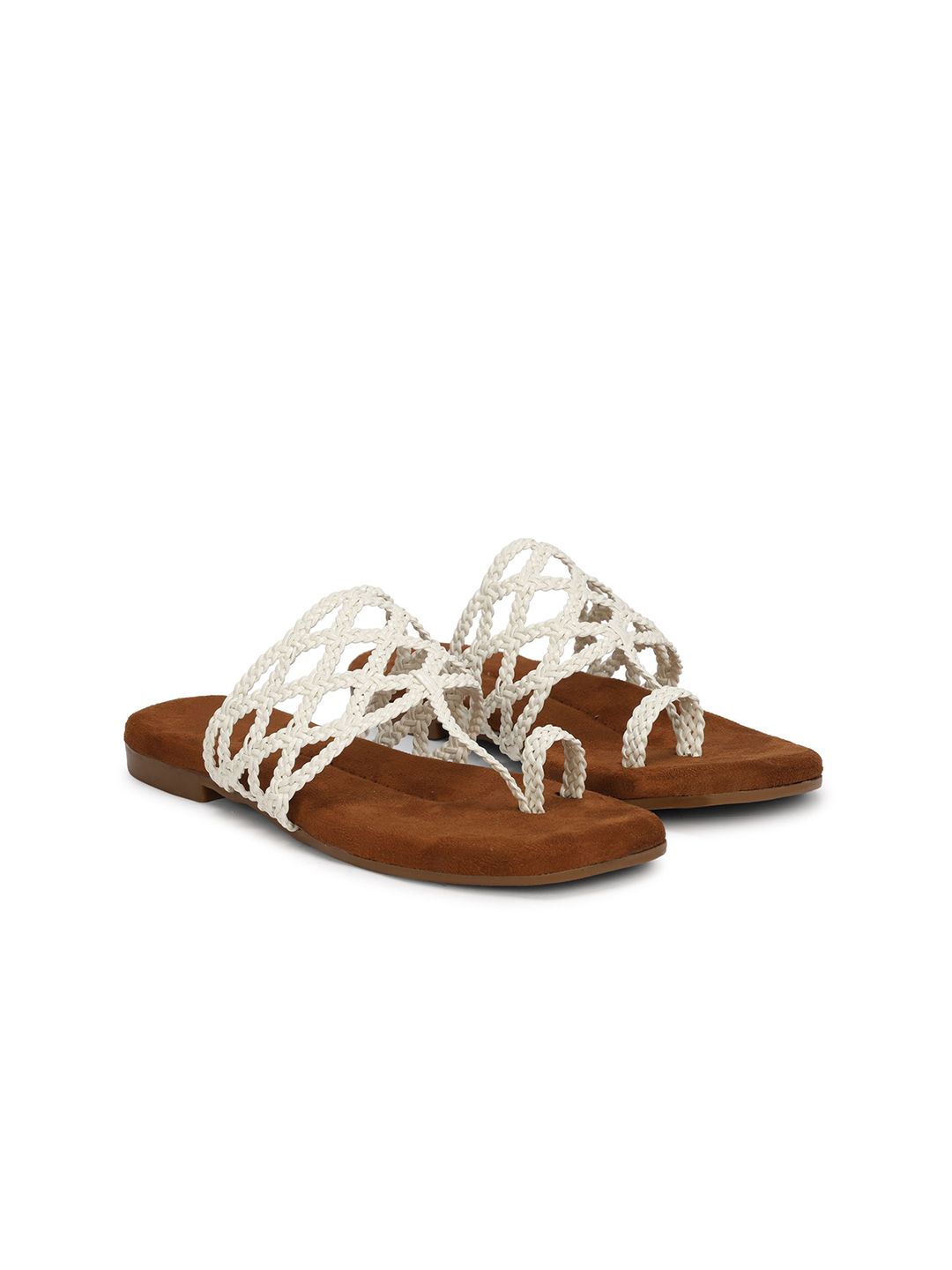 Ishransh Women Textured Open Toe Flats
