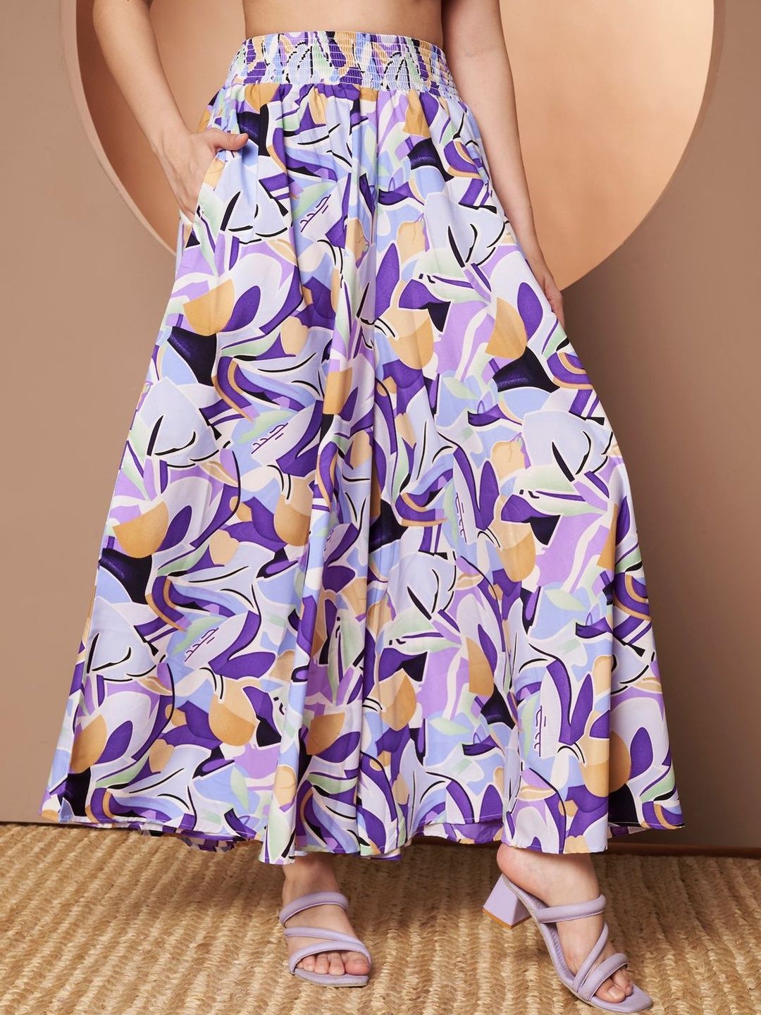 Printed Flared Maxi Skirts 2