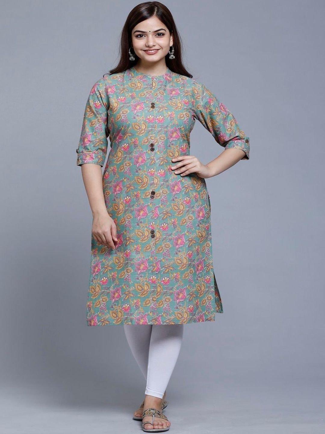 Mahruchi Textile Floral Printed Pure Cotton Kurti
