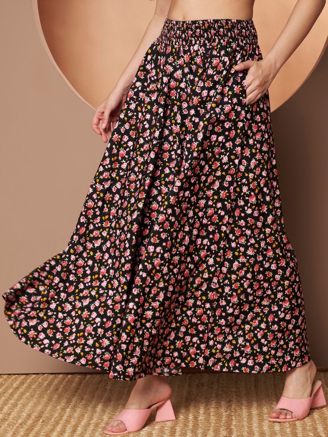 Printed Flared Maxi Skirts 4