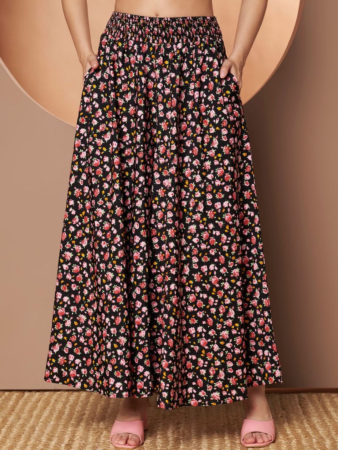 Printed Flared Maxi Skirts