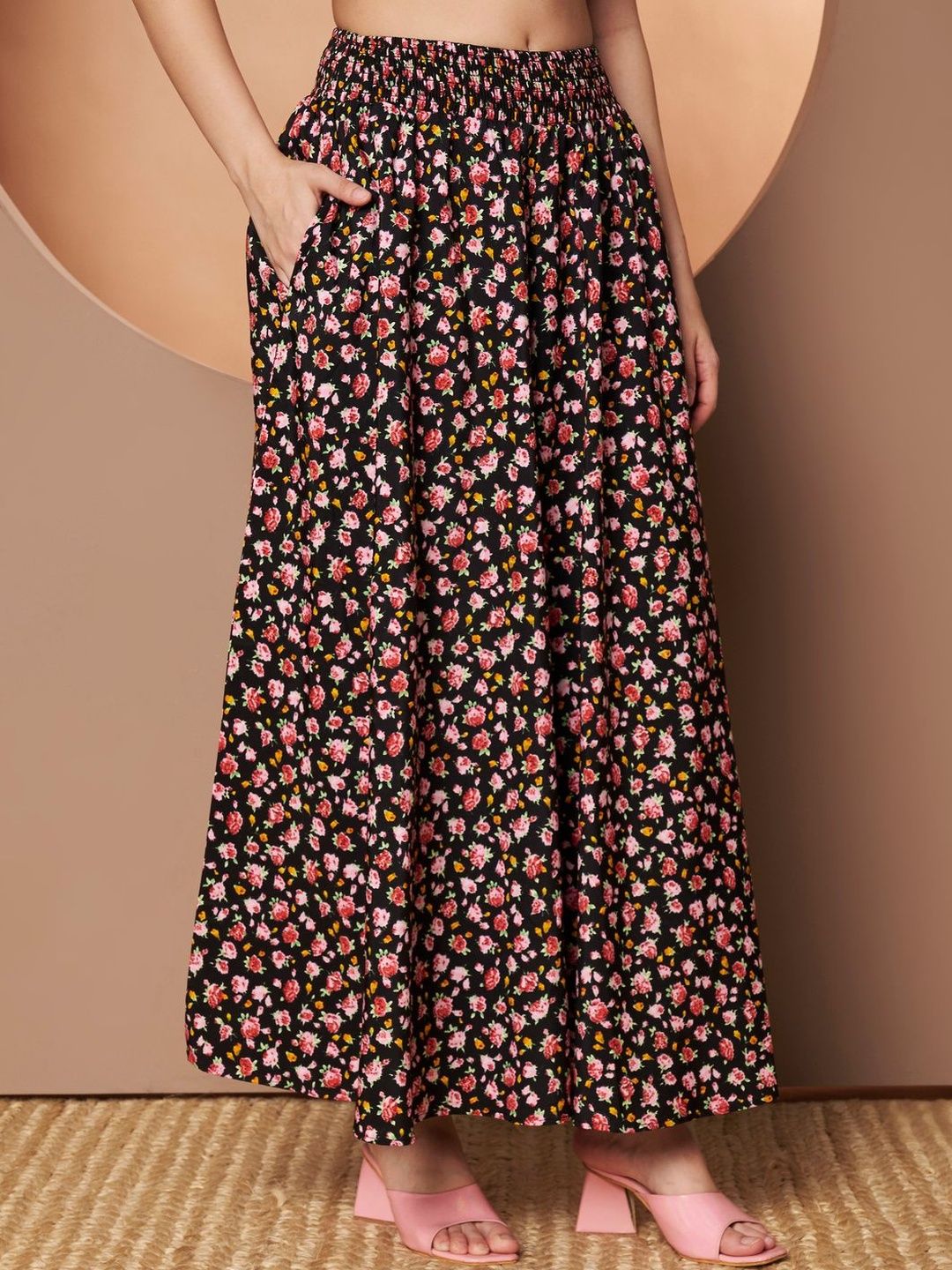 Printed Flared Maxi Skirts 3