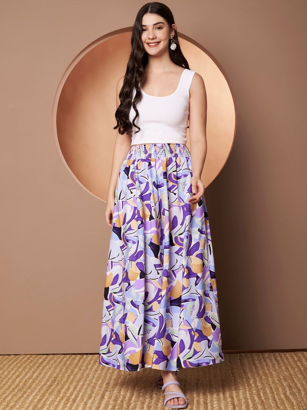 Printed Flared Maxi Skirts 5