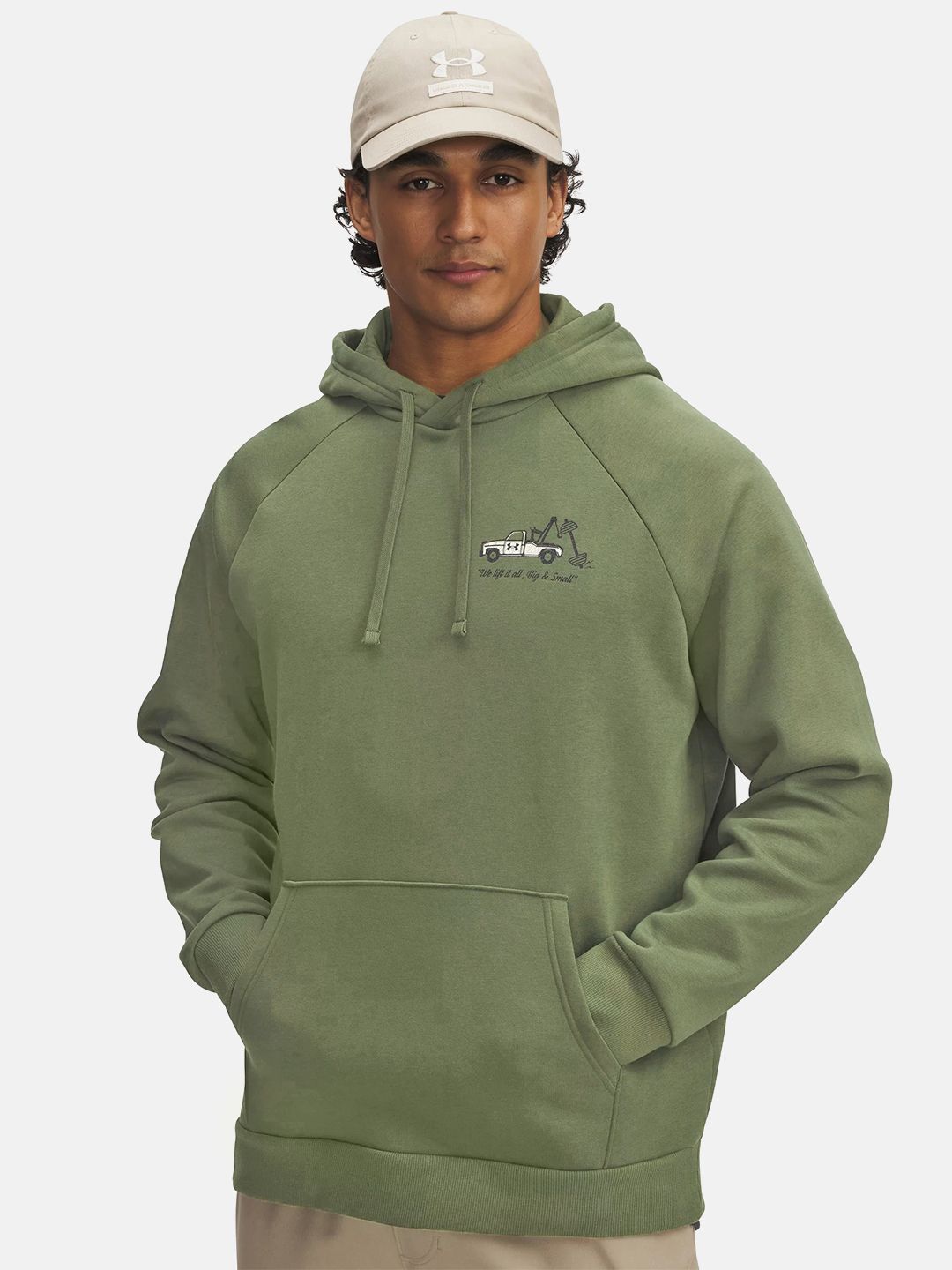 UNDER ARMOUR Typography Printed Hooded Fleece Sweatshirt