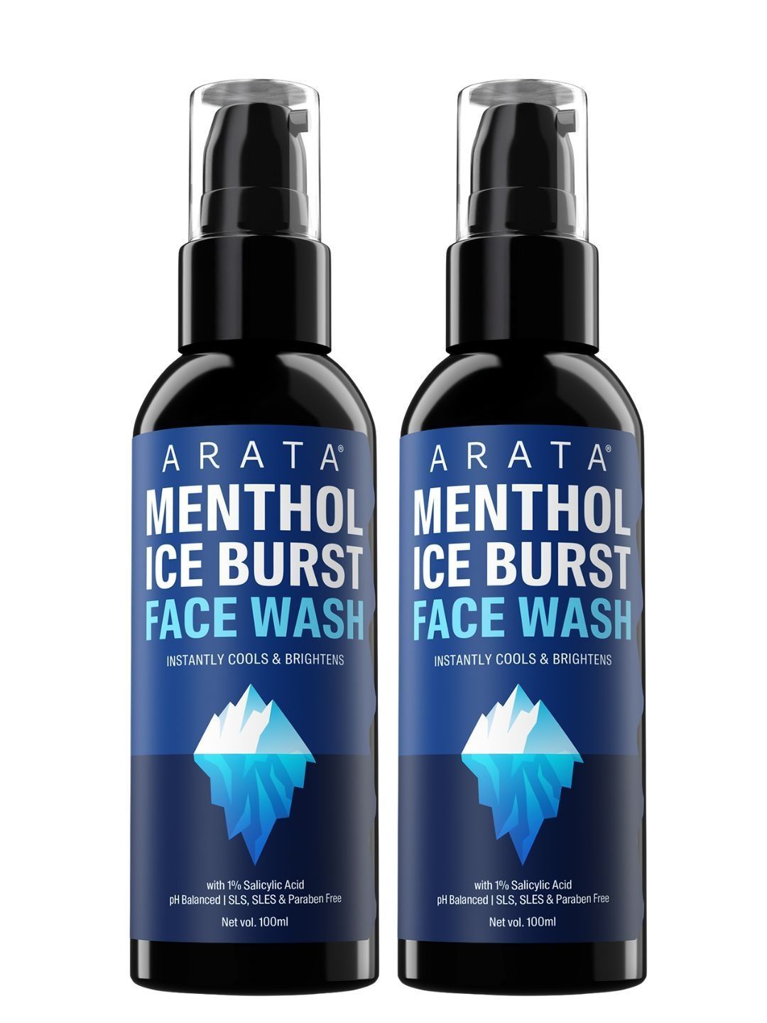 ARATA Set Of 2 Menthol Ice Burst Face Wash - 100 ml Each