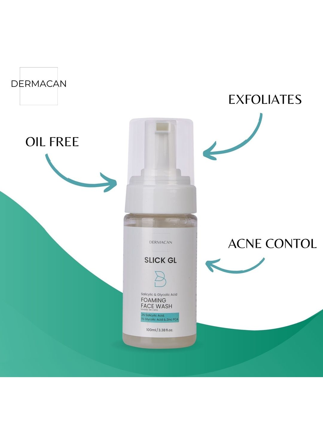 Buy DERMACAN Slick GL Foaming Face Wash   100 Ml -  - Personal Care for Unisex