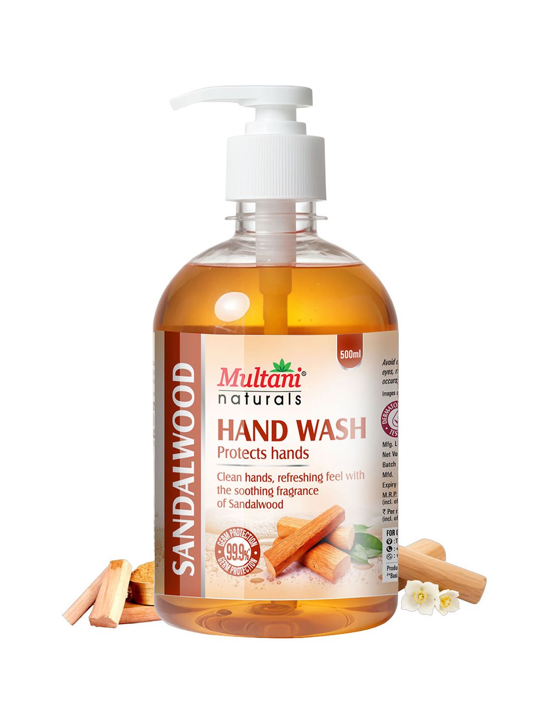 Buy Multani Naturals Sandalwood Hand Wash   500 Ml -  - Personal Care for Unisex