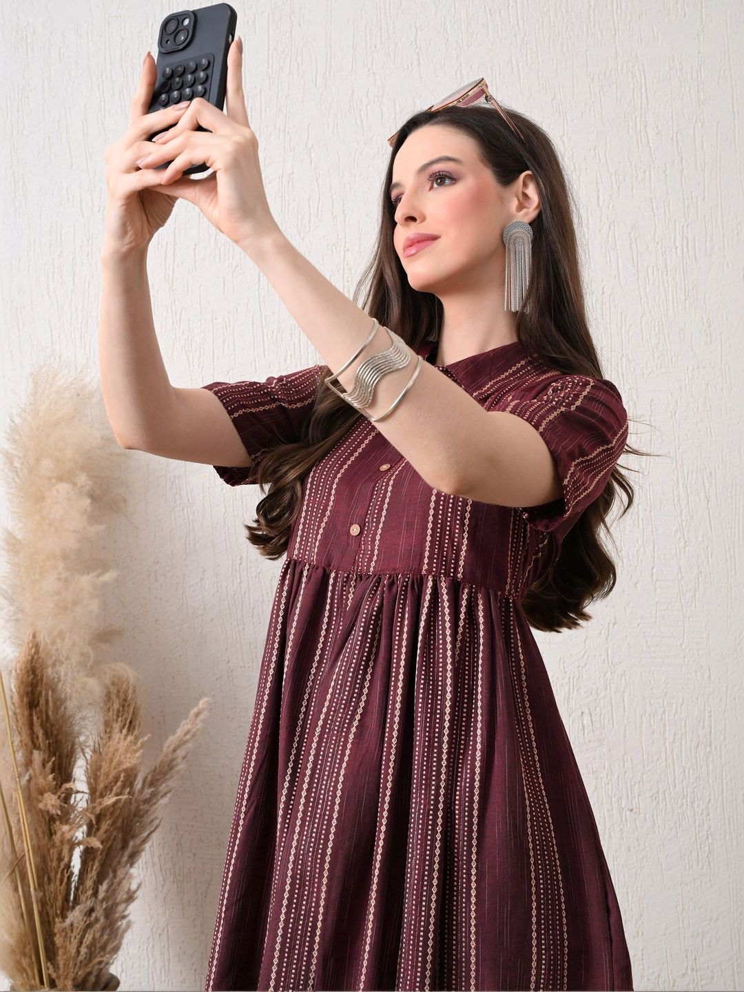 PakhiCreations Striped Fit & Flare Dress