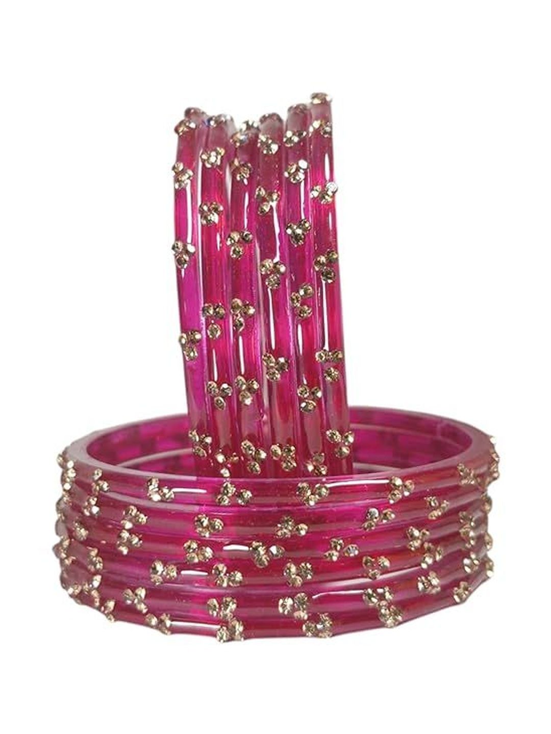 Buy THE COMFORT Set Of 12 Zircon Diamond Stones Studded Kashmiri Bangless -  - Accessories for Women