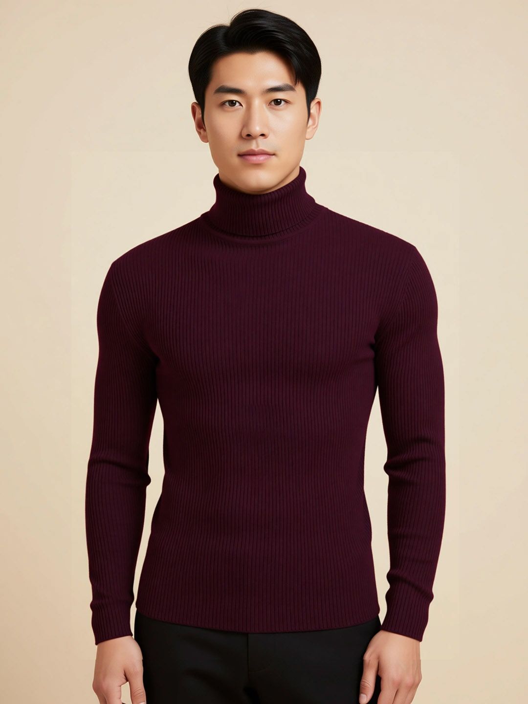 fashlook Men High Neck Sweatshirt