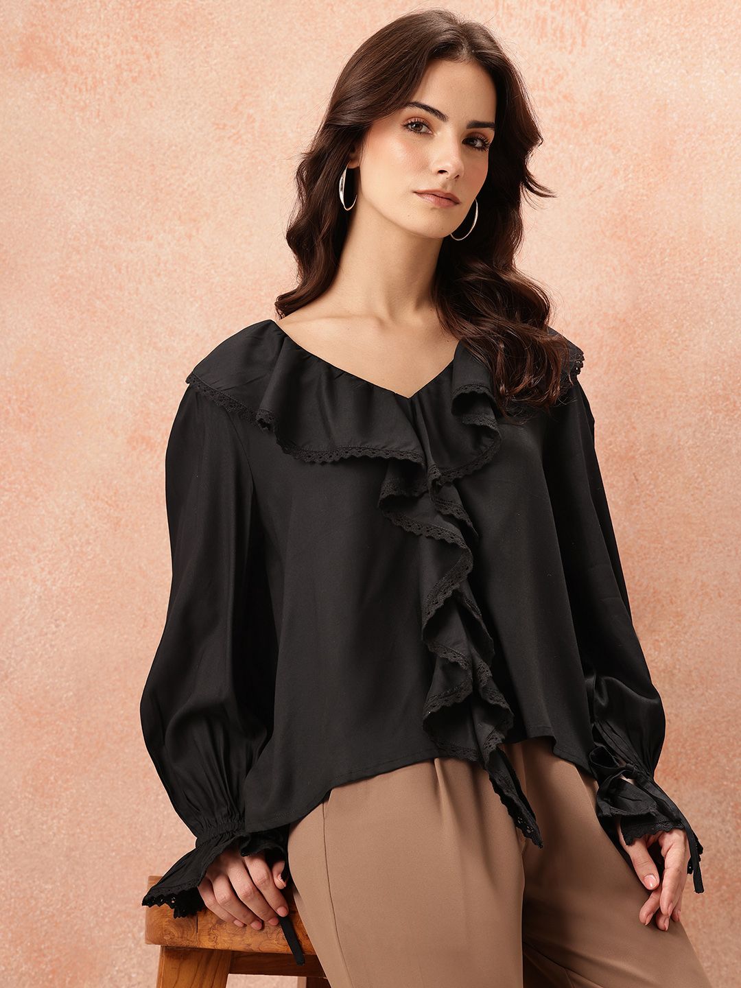 all about you Bell Sleeves Ruffles Top