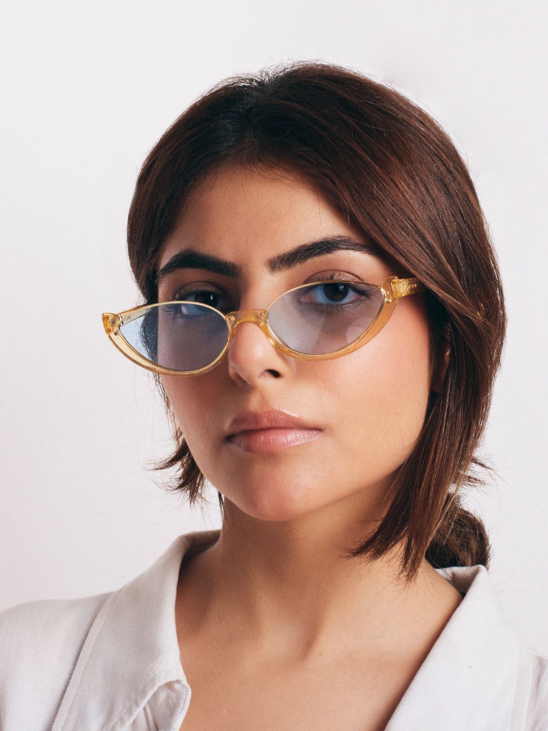 SALTY Women Summer Perfect Cat Eye Blue Tinted Sunglasses SG0023-YL-BU