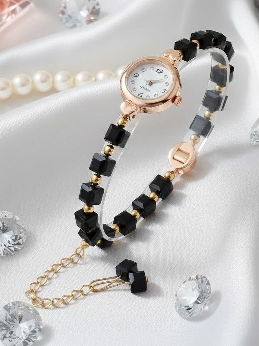 Buy Moover Embellished Dial & Ceramic Bracelet Style Straps Analogue Watch BRCLTWTC BLK J1 -  - Accessories for Women