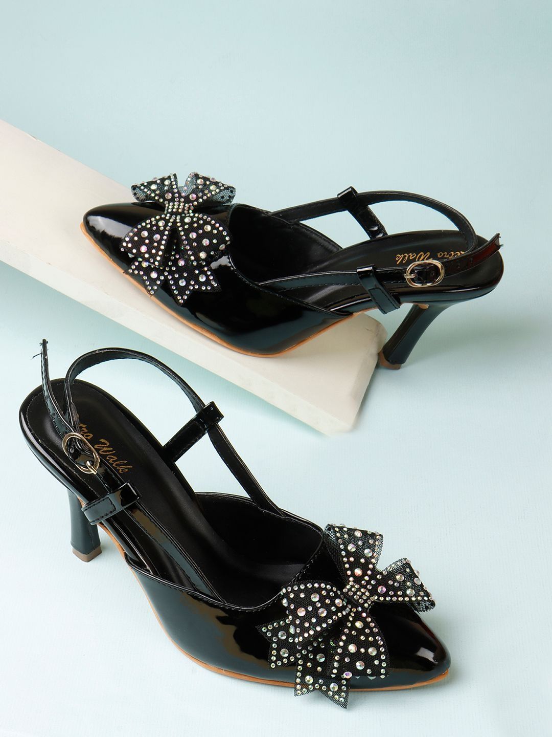Retro Walk Party Stiletto Pumps with Bows