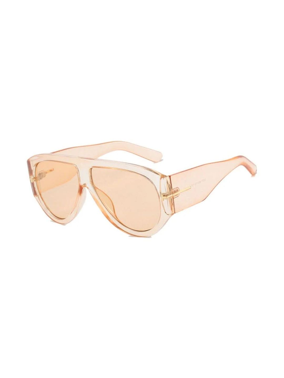 OUDI Women Pink Lens & White Shield Sunglasses with