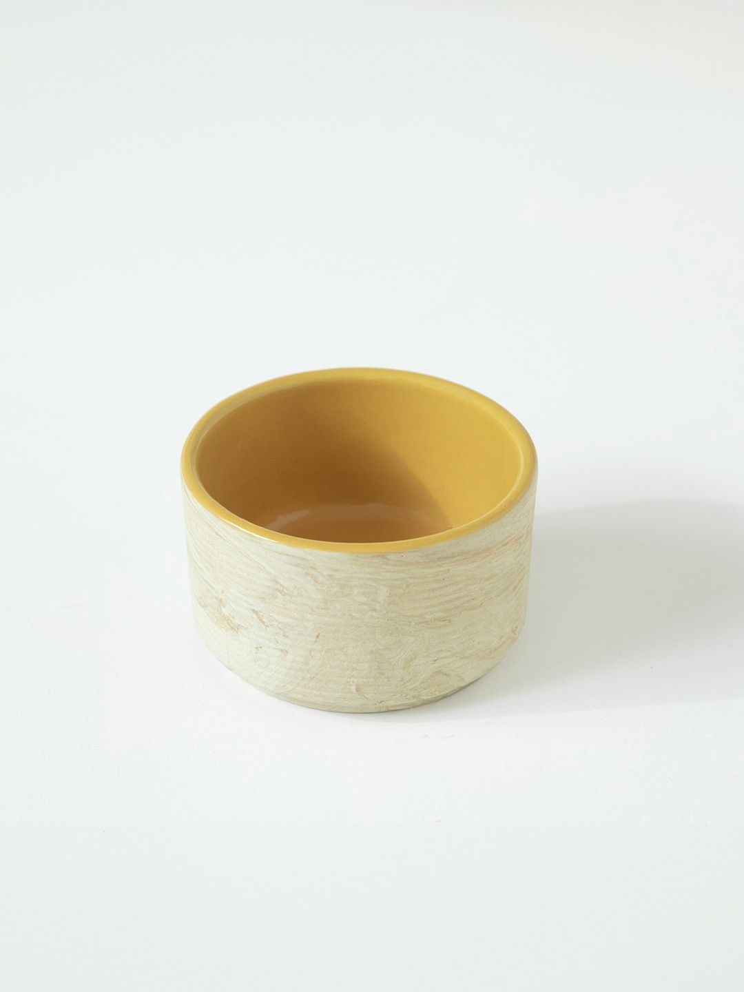ellementry Beige Amber Love Textured Ceramic Bowl