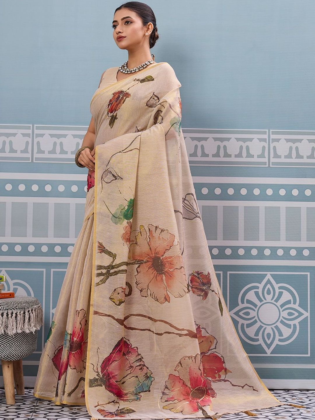 SOHINI NX Floral Zari Saree