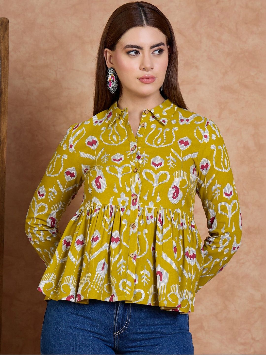 Anouk Rustic Print Ethnic Peplum Top
