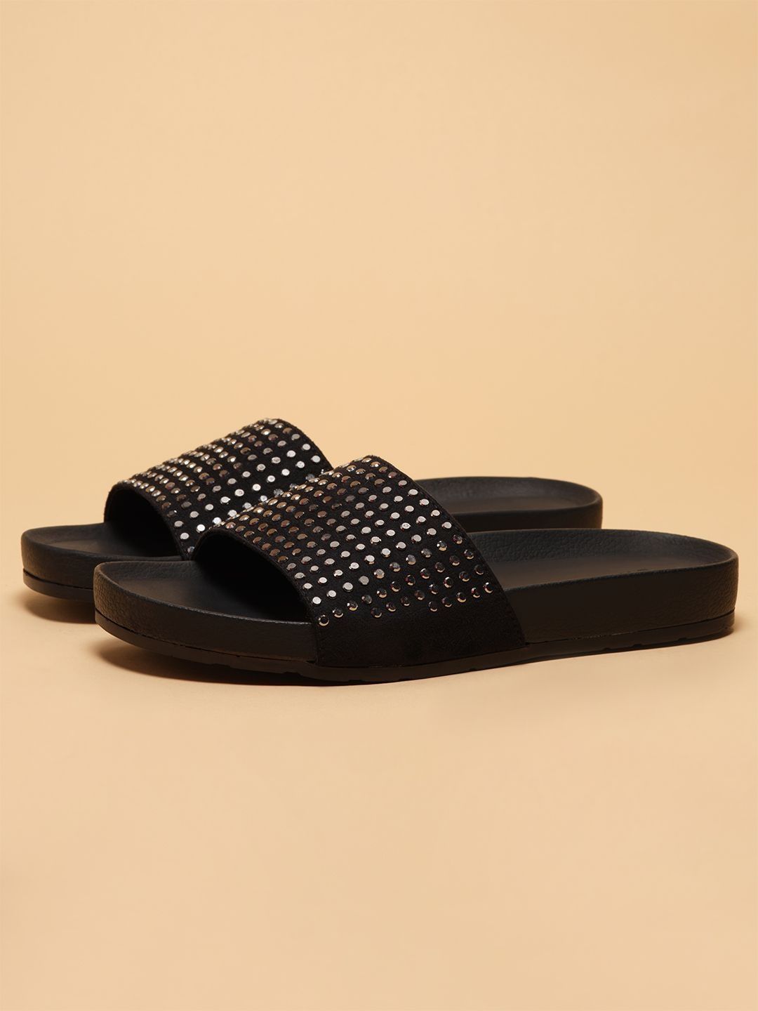 ERIDANI Women Embellished Open Toe Flats