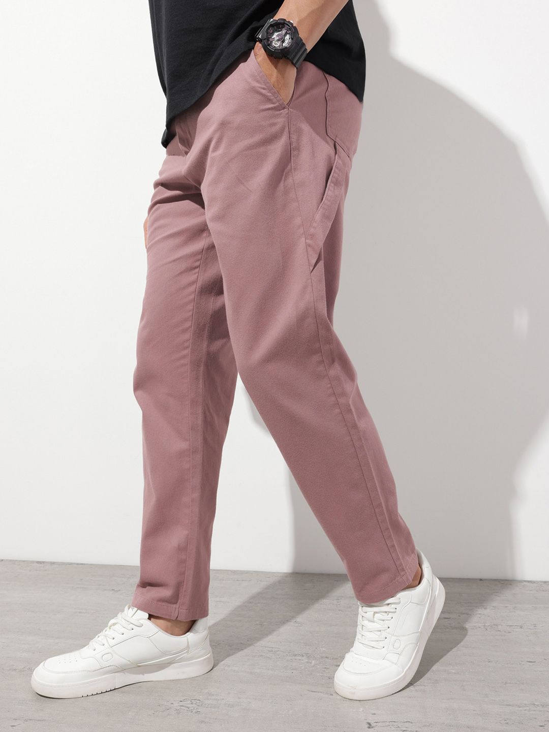 The Roadster Life Co. Men Relaxed Fit Pure Cotton Chinos Trousers