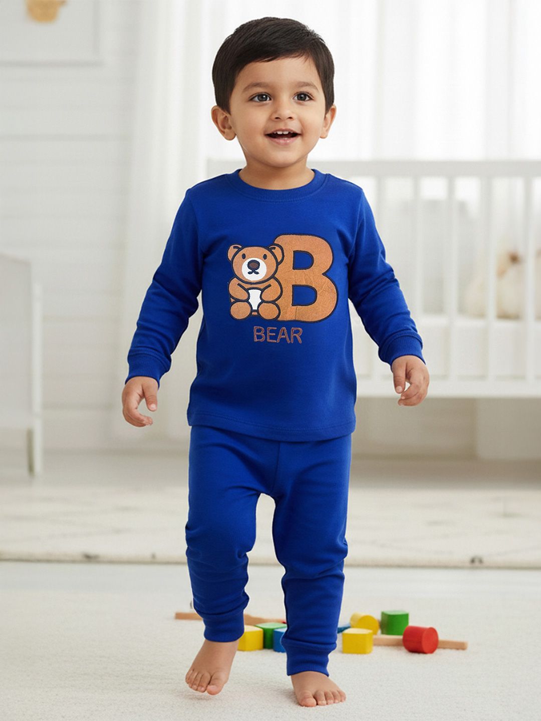 Buy YK X Trampoline Kids Graphic Embroidered Fleece Sweatshirt With Pyjamas -  - Apparel for Boys