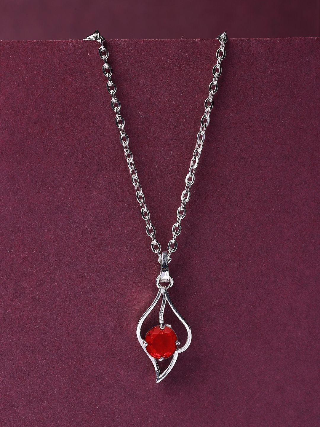 ZENEME Brass Rhodium-Plated Necklace