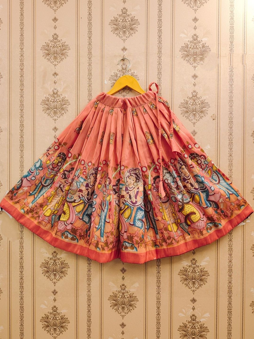 Girls Printed V-Neck Flared Lehenga Choli With Dupatta 4