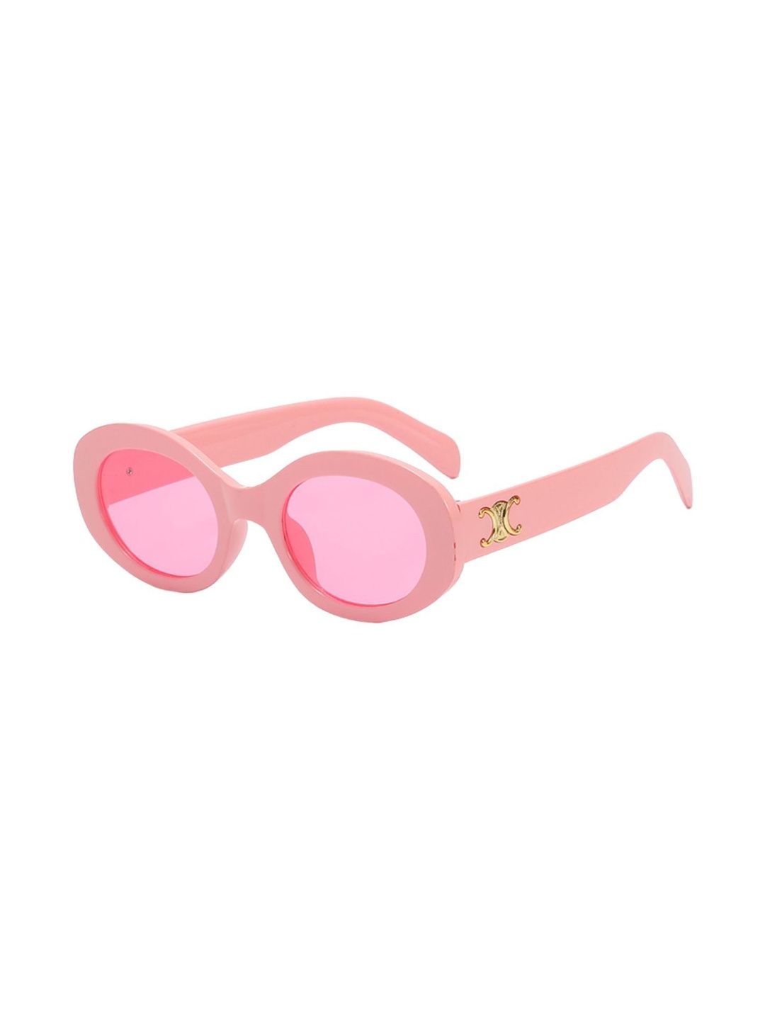 OUDI Women Pink Lens & Pink Oval Sunglasses with