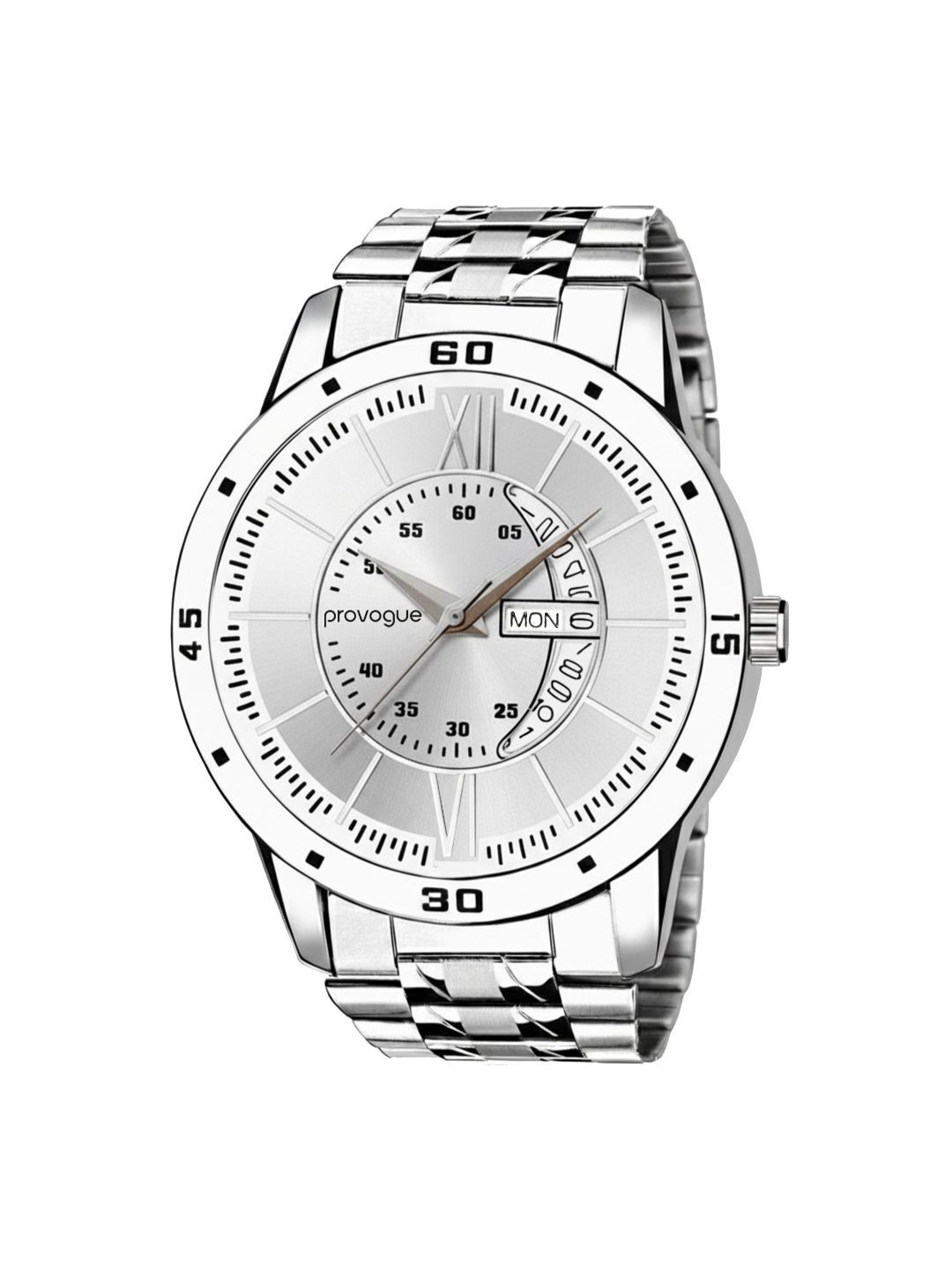 Provogue Men Dial & Stainless Steel Straps Analogue Watch SK-PG-4072-GRY-SLVR RMN